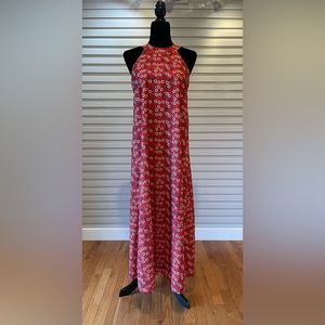 Allegra Massetti Made In Italy Sleeveless Maxi Dress Floral Design Like New